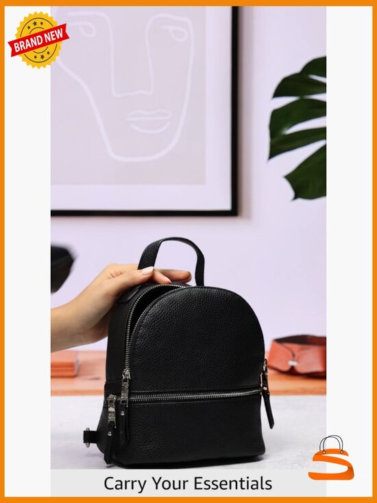 Faux Leather Fashion Backpack with Adjustable Straps